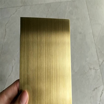 EN Ss304 صفيحة الفولاذ المقاوم للصدأ الملونة الصفيحة المعدنية الشعر النهاية 0.8mm مطاط بارد 1000 * 2000mm