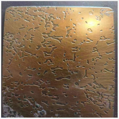 صفائح الفولاذ المقاوم للصدأ الملونة 304 السطح الذهبي 0.2 مم سماكة مخصصة الحجم المدلفن على البارد